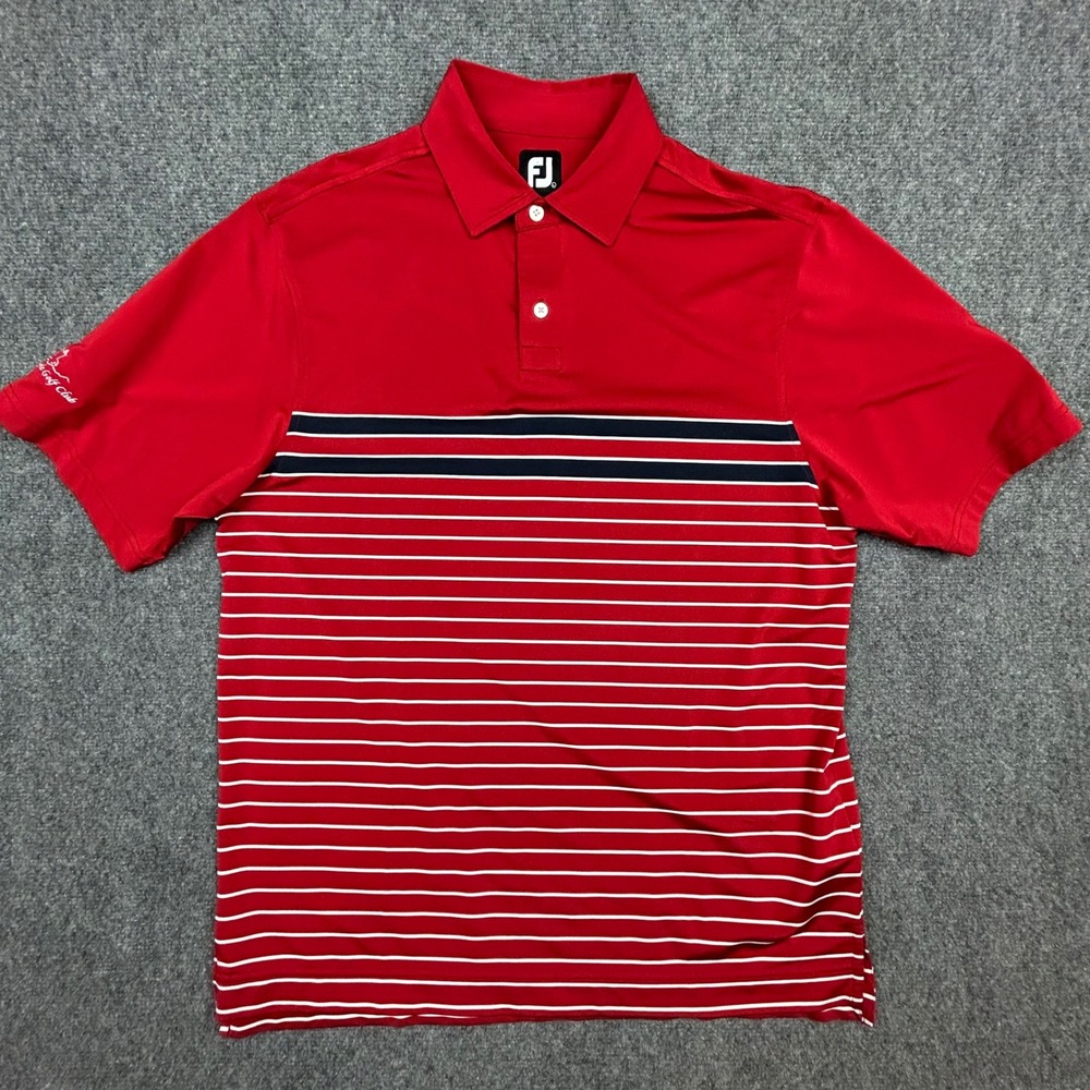 FootJoy Golf Polo Mens L Red Striped Arizona Traditions Great Eagle Club Shirt